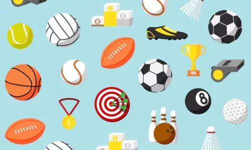 motifs de types de ballon : rugby, foot, golf, tennis